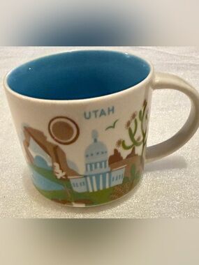 Starbucks Utah Illustrated Mug - Blue, Green, Brown NWOT